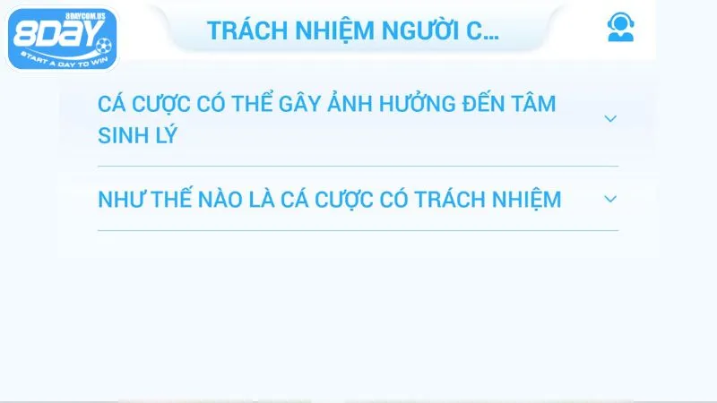 chơi có trách nhiệm 1 Người chơi cần chơi có trách nhiệm tại nhà cái 8Day